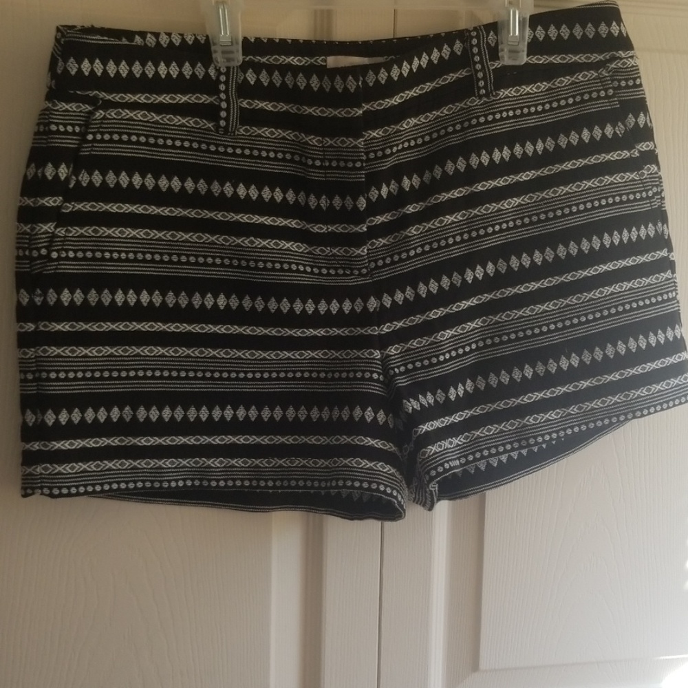 Black and white shorts